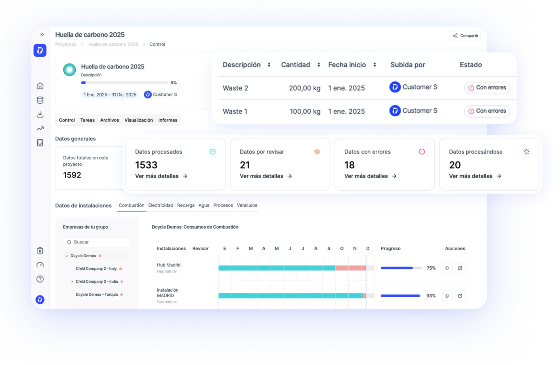 New Data Status Dashboard for Carbon Footprint Projects