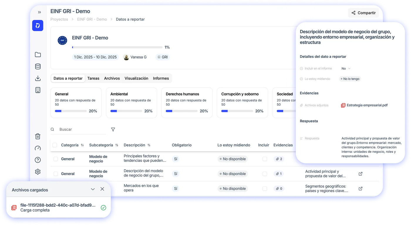 Simplified EINF/GRI Projects: Linked files and
