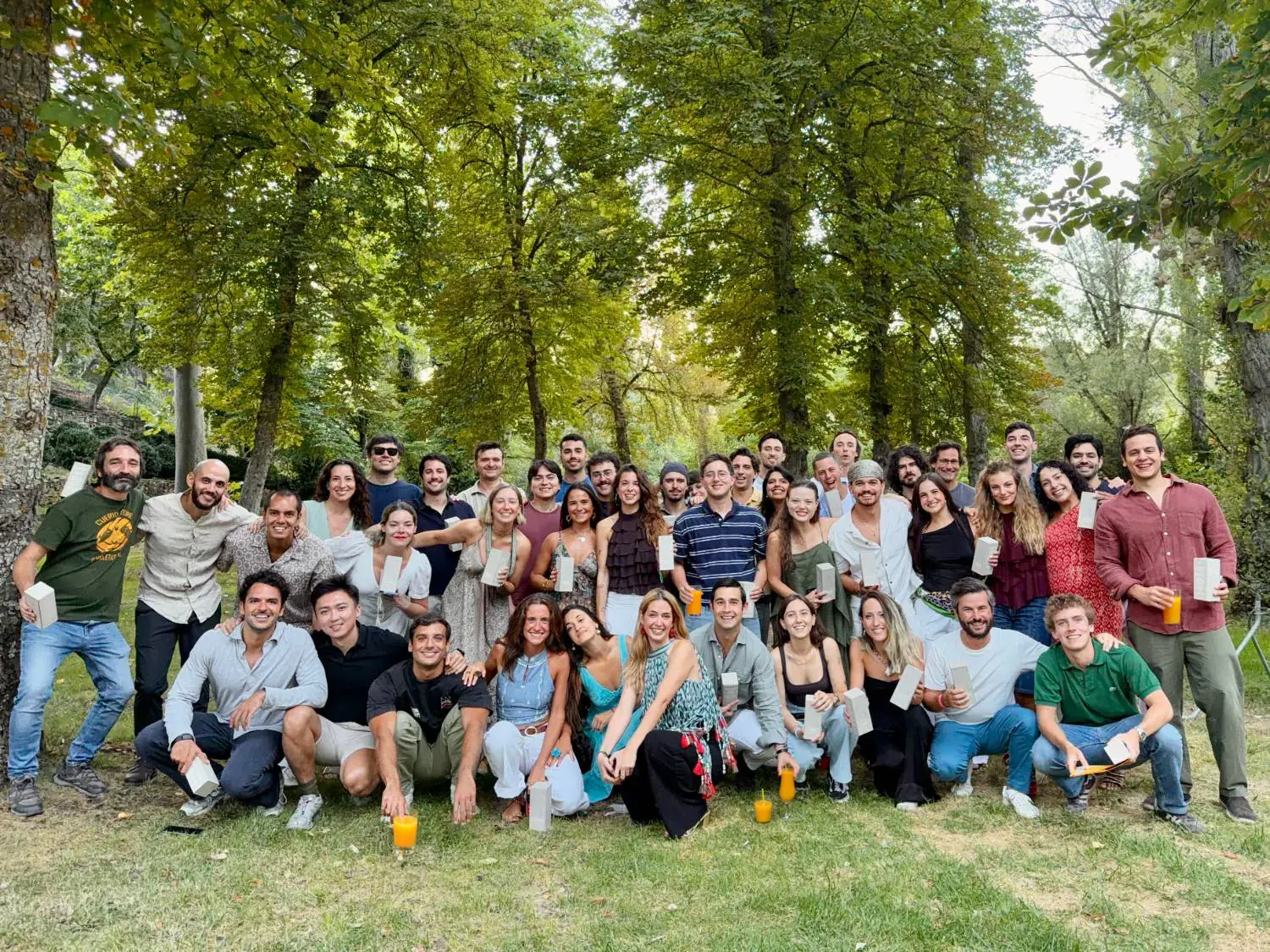 The whole Dcycle team on a retreat in the forest