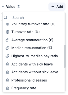 Selecting Social metrics for a pivot table